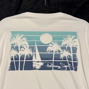 Panama Jack Long sleeve Tee with Sailboat and Palm Tree Graphic